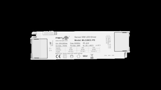 28W Max Sensor DIM Led Driver, 230mA-615mA Output, Color Temperature Selectable, Flicker Free MLC28CC-PD
