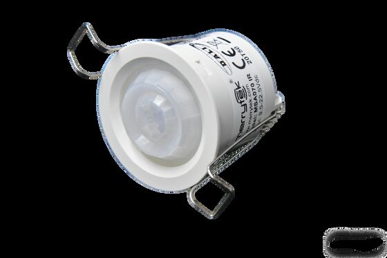 35mm cut-out Mini-motion detector with operating voltage 12-24Vdc and dry contact mode